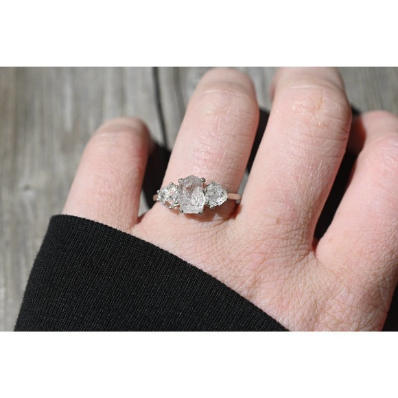 Jewelry - alternative raw diamond engagement ring raw crystal size 4 5 6 7 8 8 9 1…
